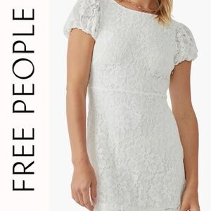 Free People Puff-sleeve Lace Dress